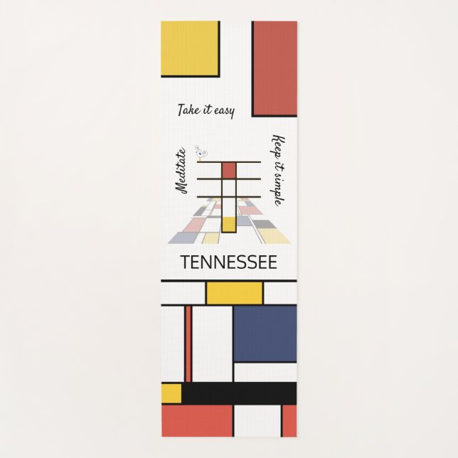 Incredible Neoplasticism Art Monogram. Letter T Yoga Mat (Front)