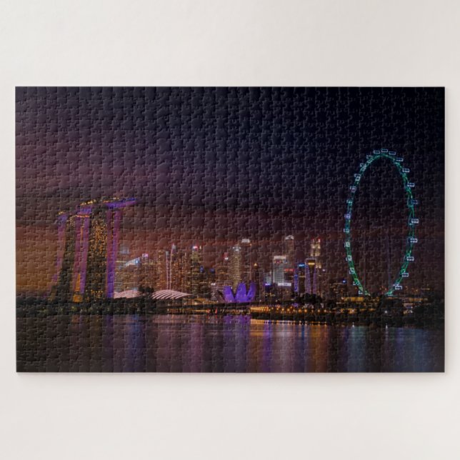 Incredible Singapore At Night Jigsaw Puzzle (Horizontal)