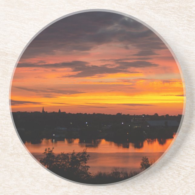 Incredible Sunset on Manistee Lake Coaster (Front)
