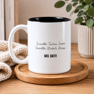 Incredible Teachers Inspire Incredible Students Two-Tone Coffee Mug