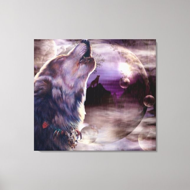 Incredible Wolf Song Wall Canvas Art (Front)