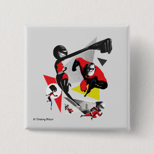 Incredibles 2 Battling Villainy 2 Inch Square Button