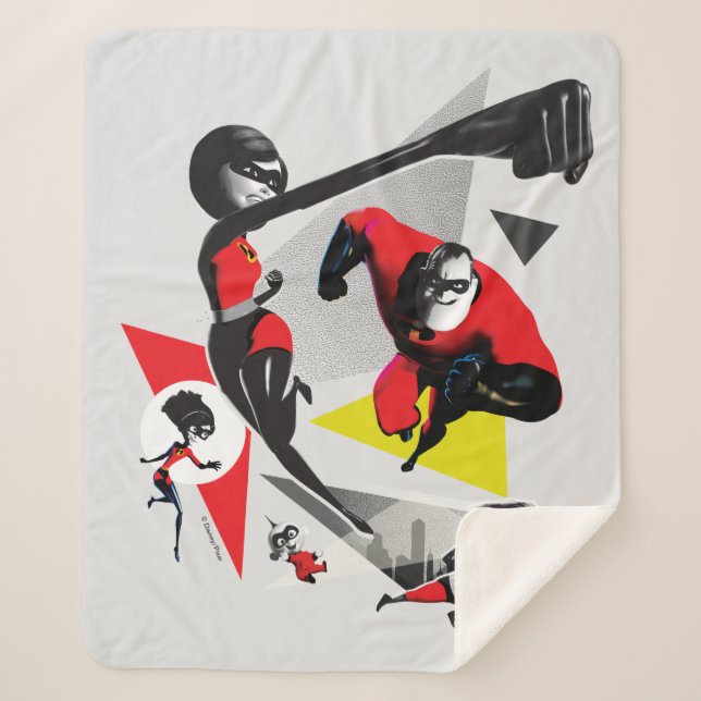 Incredibles 2 | Battling Villainy Sherpa Blanket (Front)