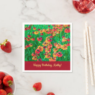 Incredibly Cheery Red and Yellow Helenium Napkin