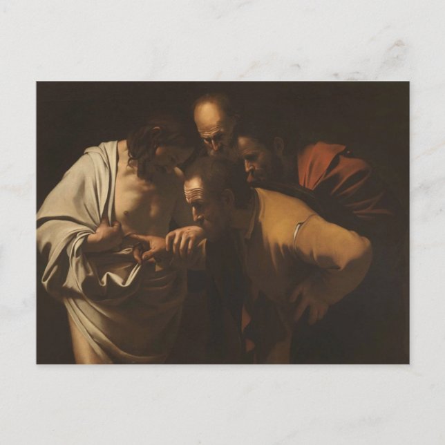 Incredulity of St. Thomas by Caravaggio Postcard (Front)