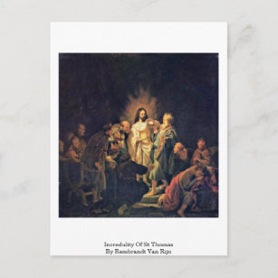 Incredulity Of St Thomas By Rembrandt Van Rijn Postcard