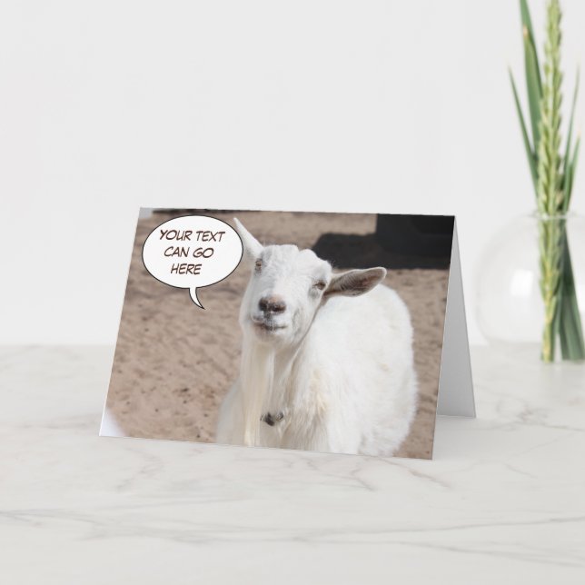Incredulous Goat Greeting Card (Front)