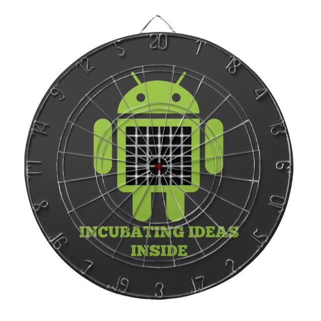 Incubating Ideas Inside (Bug Droid Grid Illusion) Dartboard (Front)
