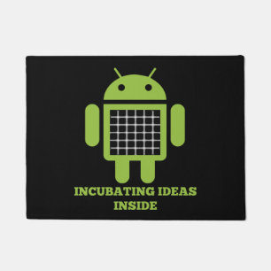 Incubating Ideas Inside Bug Droid Grid Illusion Doormat