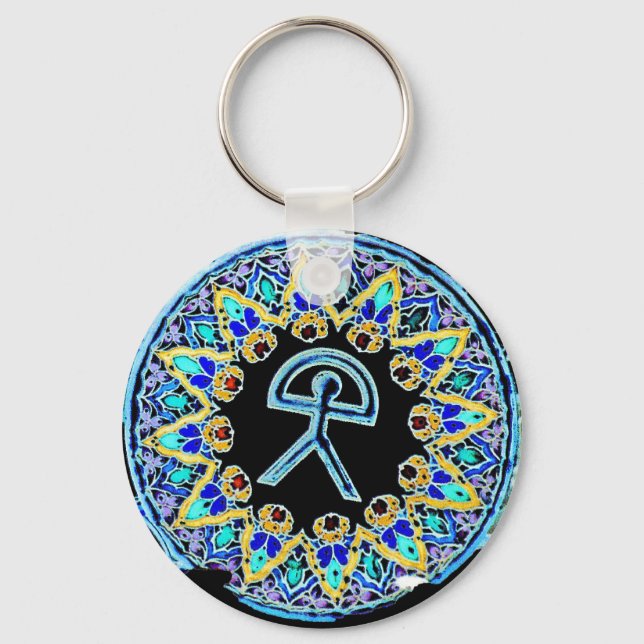 Indalo Man Cermaics, Almeria, Spain Keychain (Front)