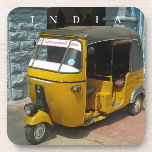 Inde auto rickshaw vue dessous de verre