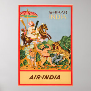 Inde - Shikar - Impressions de affiches de voyage