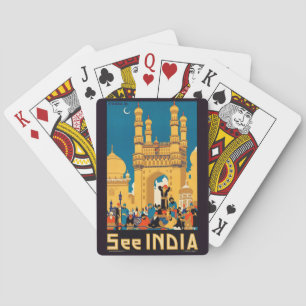 Inde Travel Poster cartes à jouer