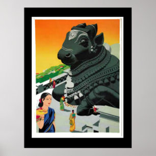 Inde Visite de poster vintage Inde