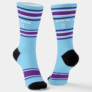 Indego and purple Sport Jersey - Name Number Socks