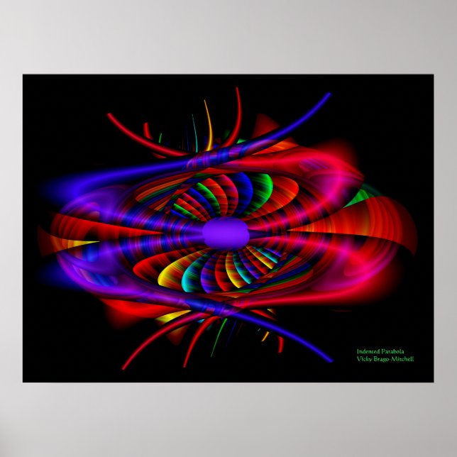 Indented Parabola Fine Fractal Art Poster (Front)