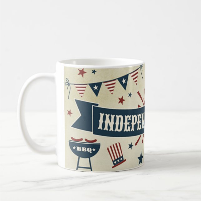Indépendance 4 juillet tasse patriotique américain (Gauche)