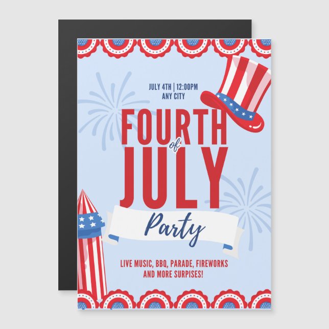 INDEPENDENCE DAY 2026 MAGNETIC INVITATION (Front/Back)
