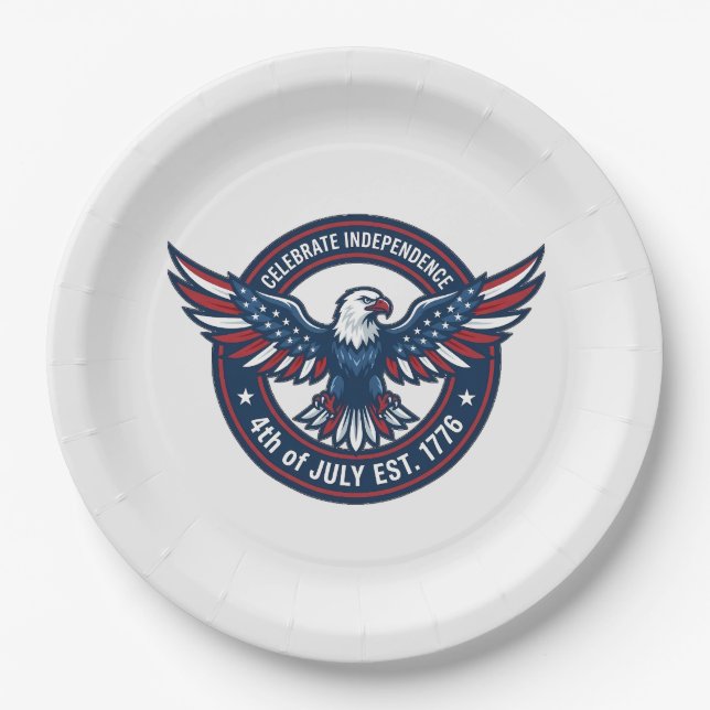 Independence Day 2026 Paper Plate (Front)