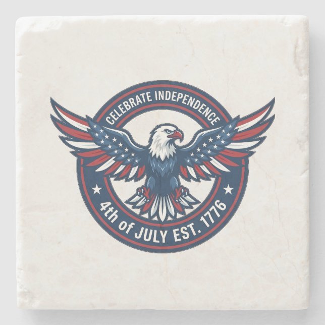 Independence Day 2026 Stone Coaster (Front)