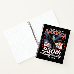 Independence Day 250th Anniversary USA Notebook