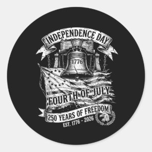 Independence Day 250th Anniversary Usa Patriotic Classic Round Sticker