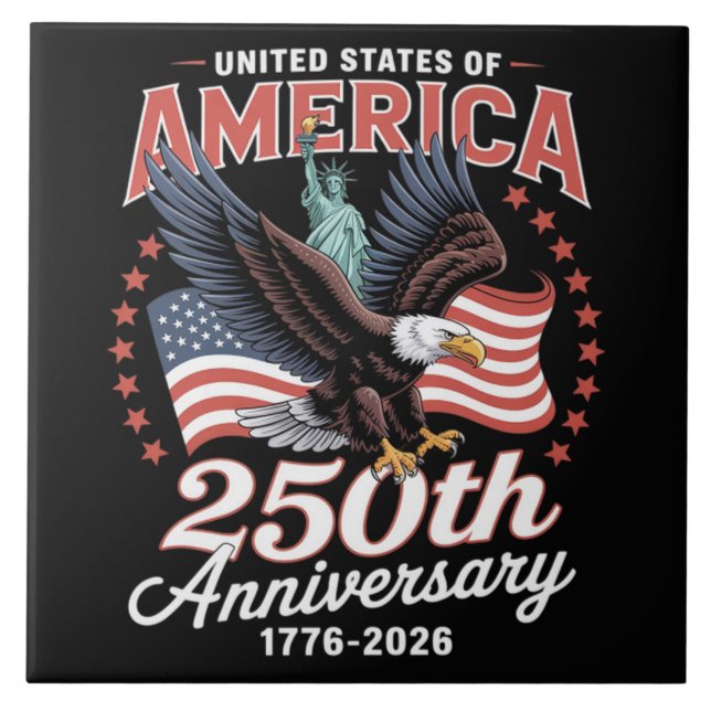 Independence Day 250th Anniversary USA  Tile (Front)