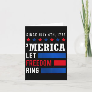 Independence Day 4th July Usa Flag America Let Fre Card