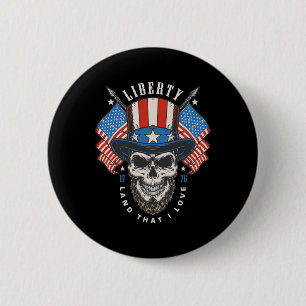 Independence Day 4th July Usa Flag America Liberty 2 Inch Round Button