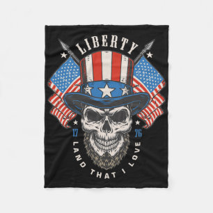 Independence Day 4th July Usa Flag America Liberty Fleece Blanket