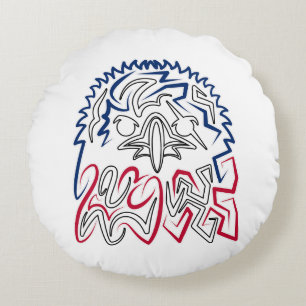 Independence Day American Eagle Round Pillow