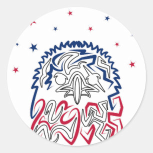 Independence Day American Eagle Stars Classic Round Sticker