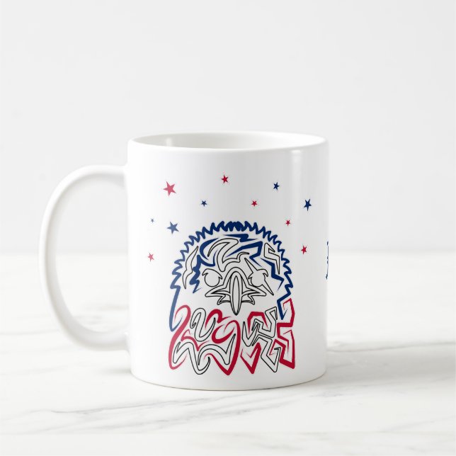 Independence Day American Eagle Stars Coffee Mug (Left)