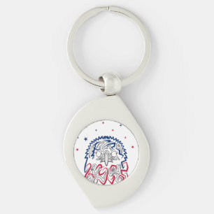 Independence Day American Eagle Stars Keychain