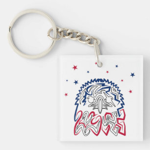 Independence Day American Eagle Stars Keychain