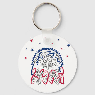 Independence Day American Eagle Stars Keychain