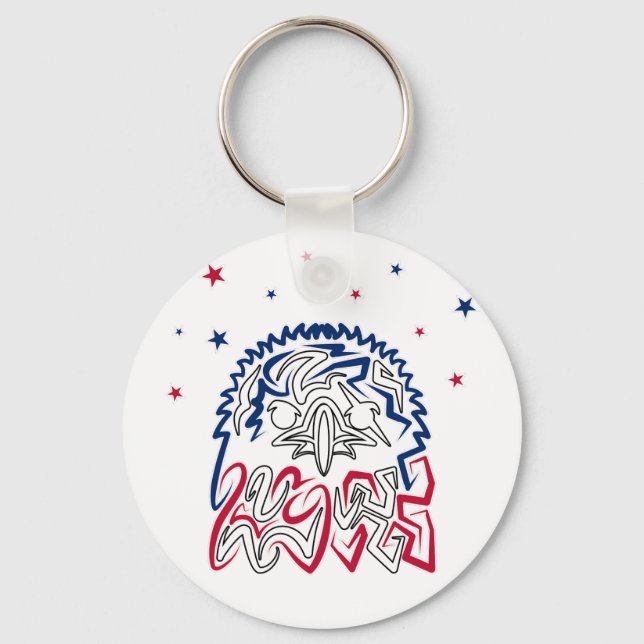 Independence Day American Eagle Stars Keychain (Front)