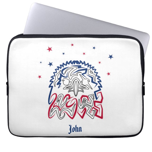 Independence Day American Eagle Stars Laptop Sleeve (Front)