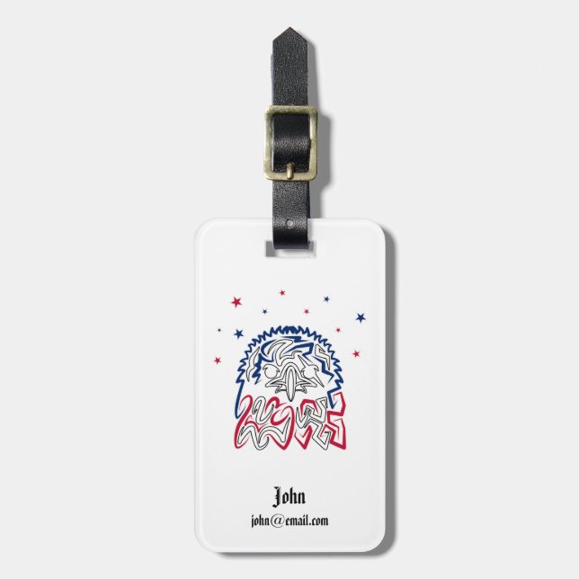 Independence Day American Eagle Stars Luggage Tag (Front Vertical)