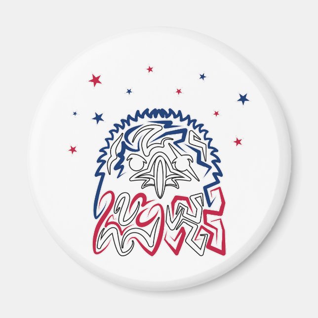 Independence Day American Eagle Stars Magnet (Front)