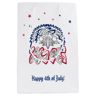 Independence Day American Eagle Stars Medium Gift Bag
