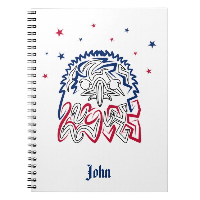 Independence Day American Eagle Stars Notebook (Front)