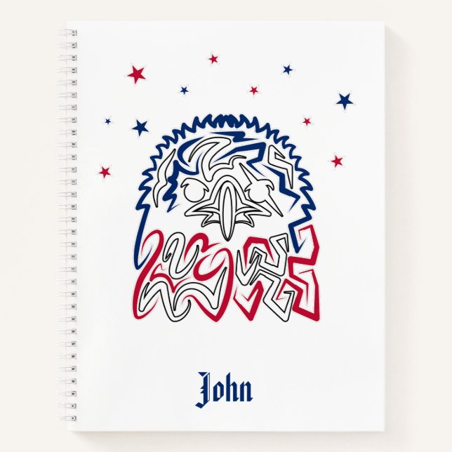 Independence Day American Eagle Stars Notebook (Front)