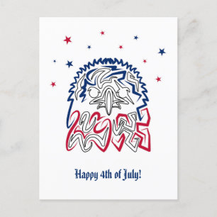 Independence Day American Eagle Stars Postcard