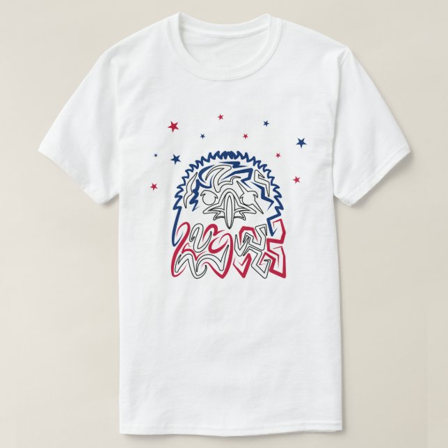 Independence Day American Eagle Stars T-Shirt (Design Front)