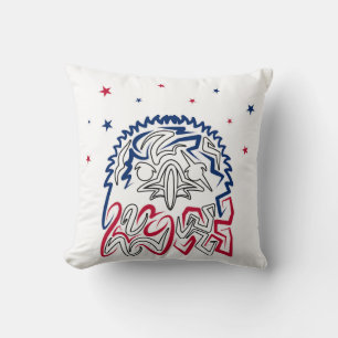 Independence Day American Eagle Stars Throw Pillow