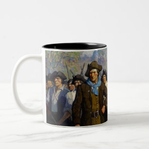 Independence Day, At Concord Bridge by N.C. Wyeth Two-Tone Coffee Mug