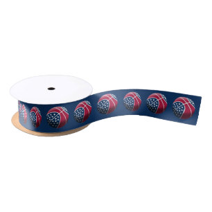 Independence Day Basketball Satin Ribbon