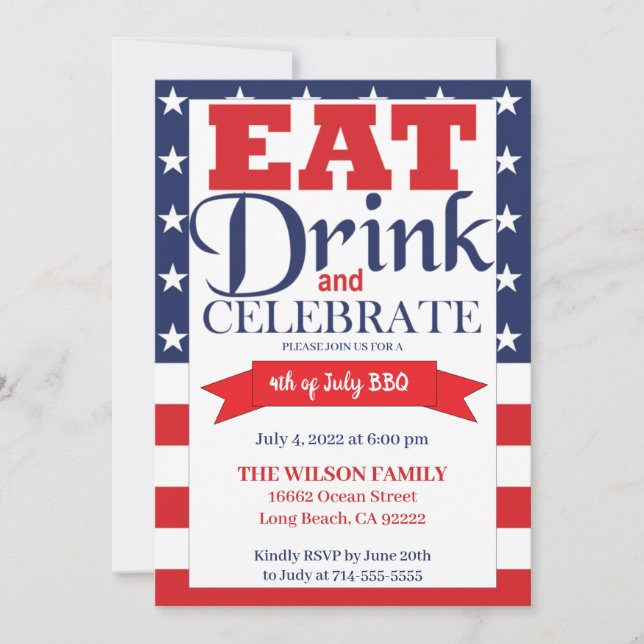 Independence Day BBQ Invitation (Front)
