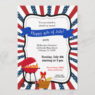 Independence day BBQ party Invitation